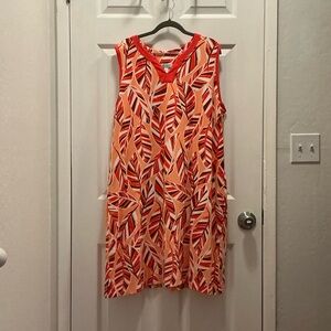 Vibrant Leaf Pattern Mini Dress